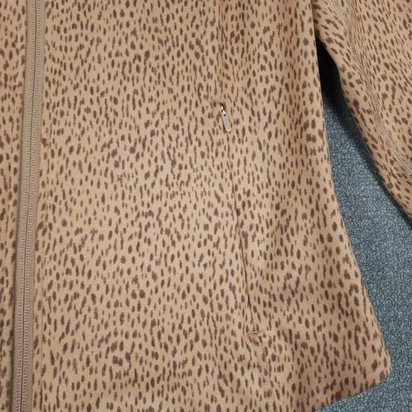 Athleta Salutation Jacket Leopard Print Zip Up Athletic‎ Top Women's Size L - Picture 3 of 11
